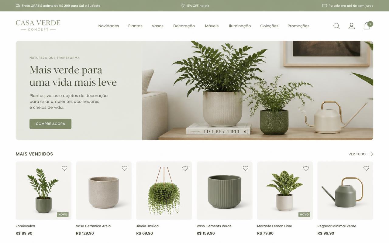 Site do projeto Casa Verde Concept